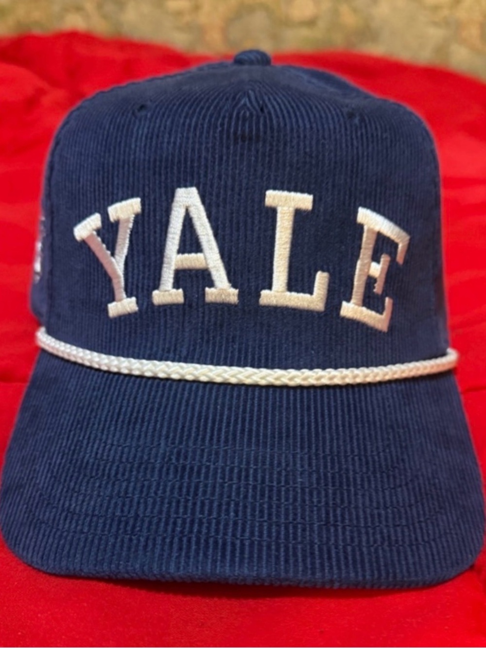 YALE Navy Corduroy Rope Brim Cap